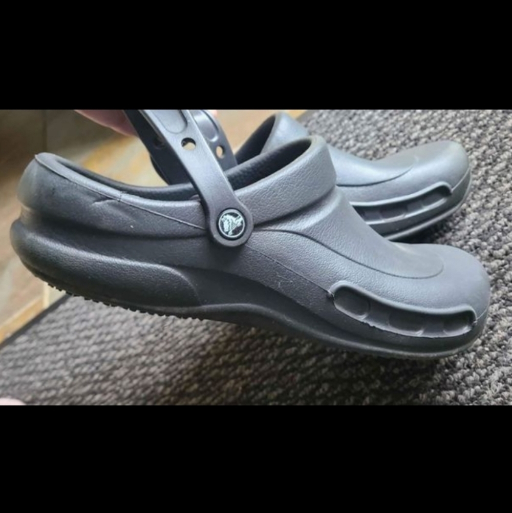 CROCS At Work size 13 Men's black slip on shoes - Picture 3 of 11
